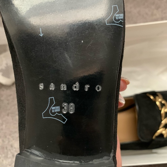 Sandro Miran black suede slip on mules size 7.5 - Picture 3 of 4